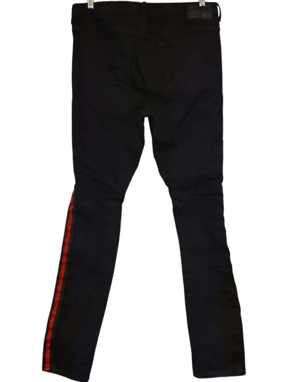 PacSun Stacked Skinny Jeans Black & Red Biker Comfort Stretch (Measures 34x34)